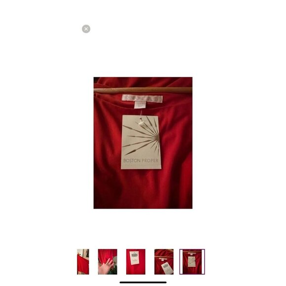 Boston Proper Dress NWT Heartthrob Red Mini Shoulder Cut Out Size Small - Picture 9 of 9